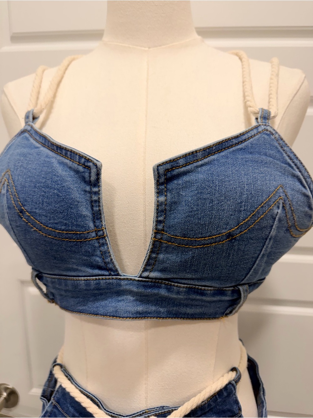 Athina Blue Denim Two-Piece Set NWT - Picture 8 of 16